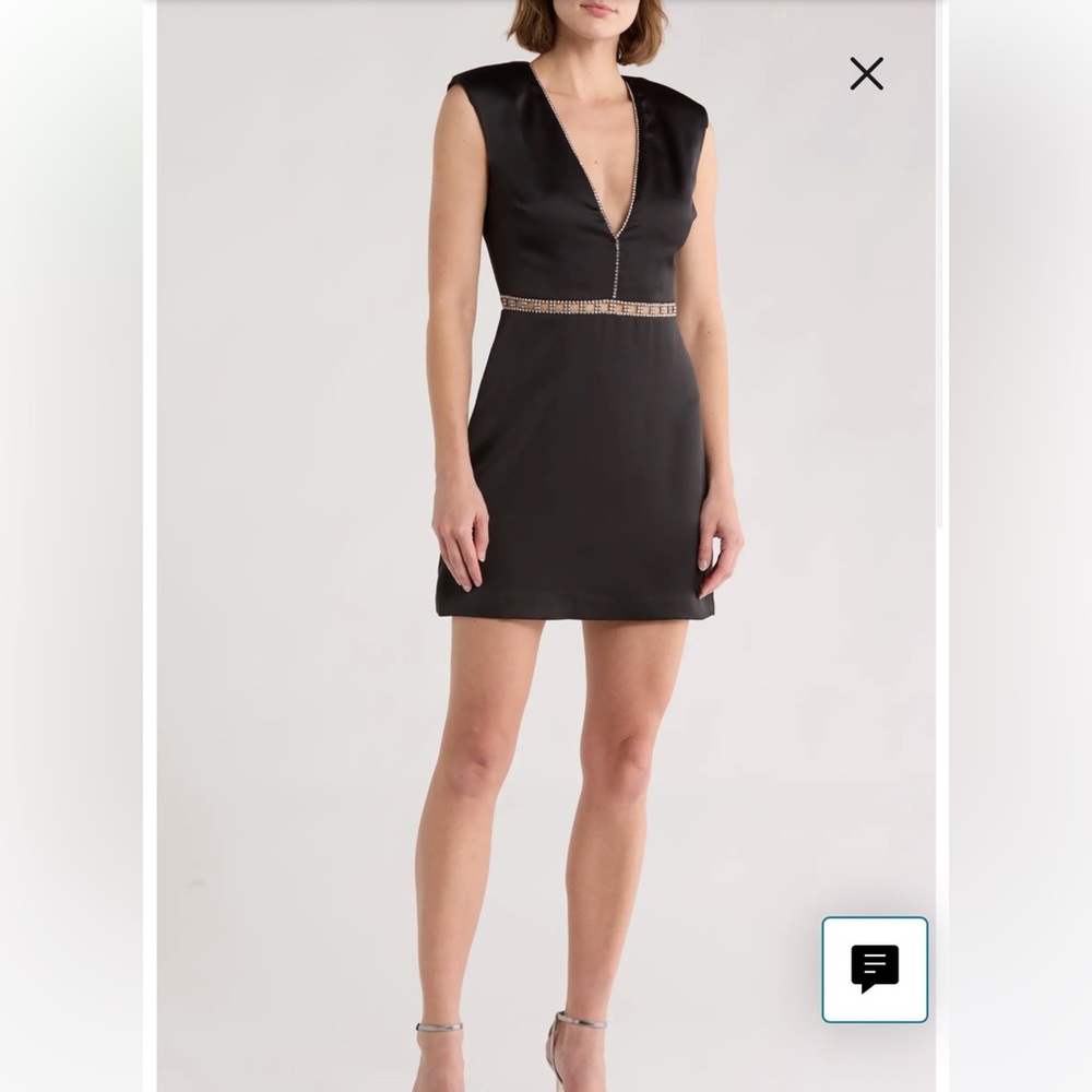 Elegant Ramy Brook Teigan NAVY Dress with Embellished Waist SAMPLE size 0-2 $595